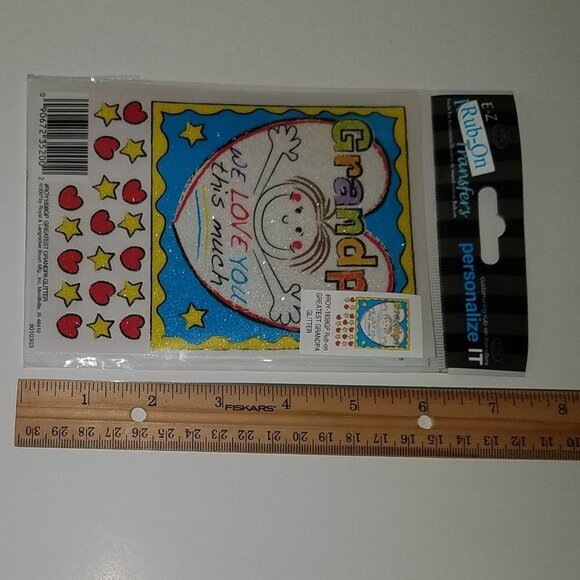 Grandpa We Love You This Much Craft Glitter Personalize It EZ Rub-On Transfers - Picture 6 of 6